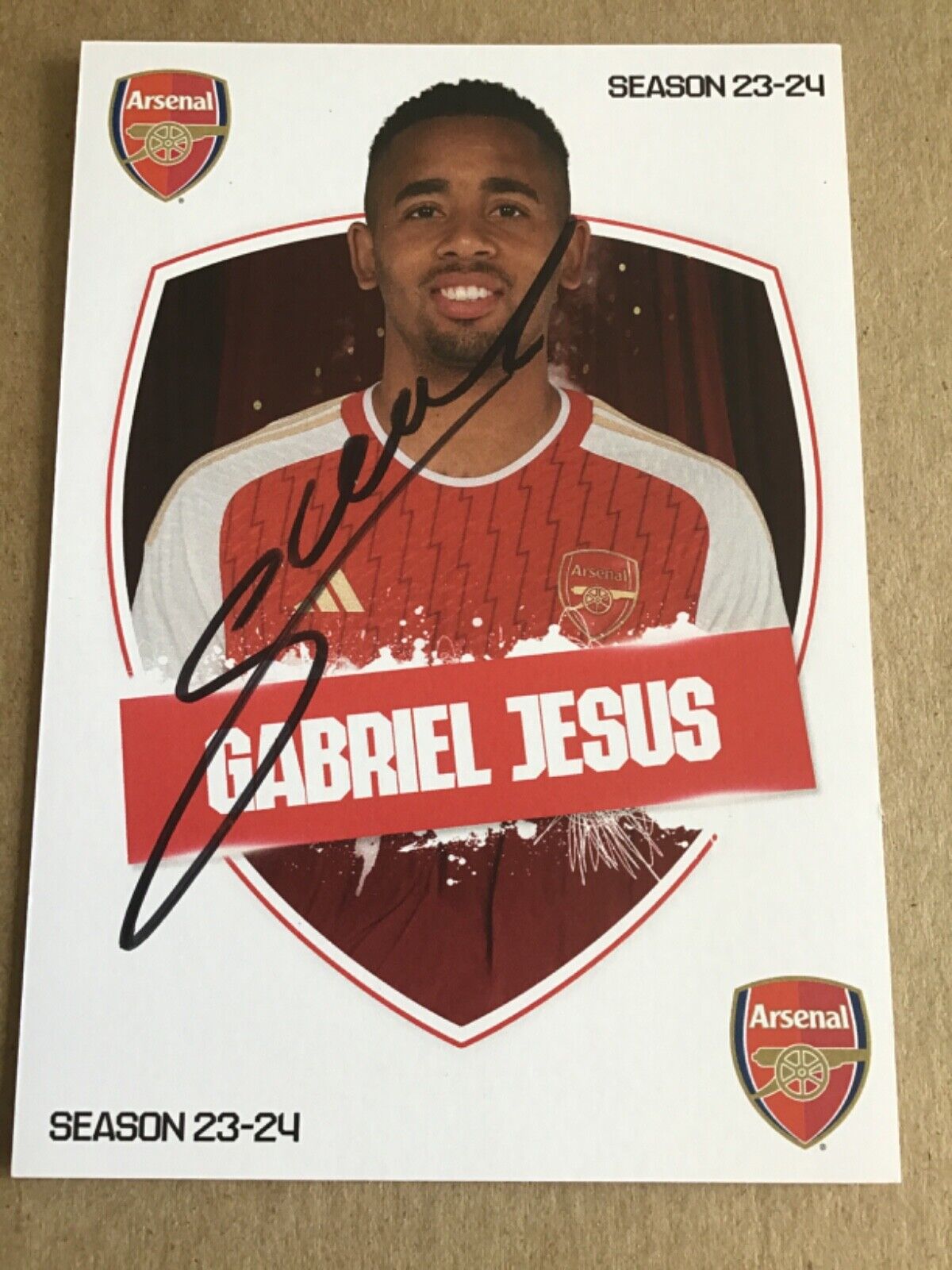 Gabriel Jesus, Brazil 🇧🇷 Arsenal FC 2023/24 hand signed