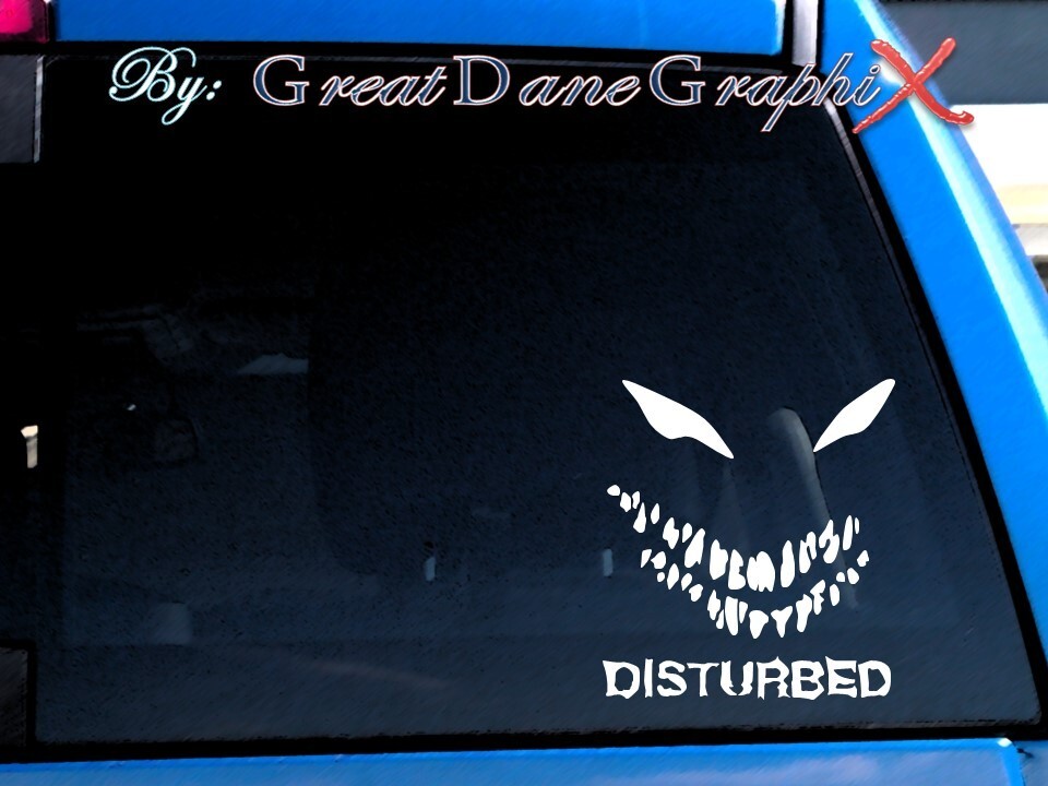 Disturbed Smiley (NEW) - Vinyl Decal Sticker -Color Choice -HIGH QUALITY