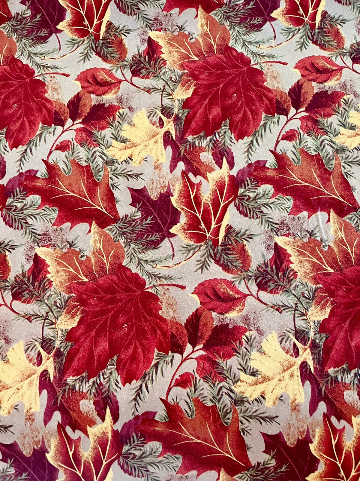 VTG FALL LEAF LEAVES AUTUMN DEPT. STORE WRAPPING PAPER GORGEOUS 24” X 2 YARDS
