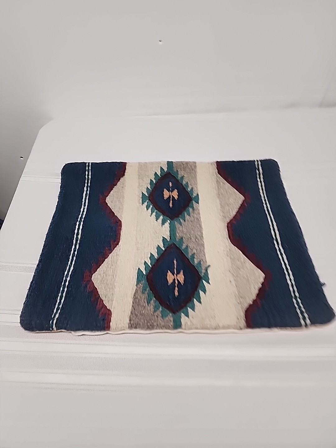 Vintage Artesanias del Valle Hand-Woven Wool Zapoteco Throw Pillow Sham Mexico 