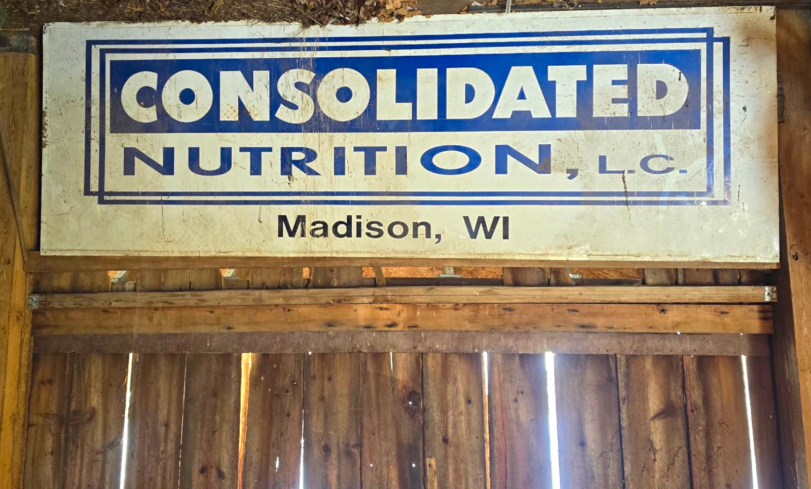 Consolidated Nutrition, L.C. Madison WI Blue & White Advertising Sign Consolidated Nutrition, L.C. Madison WI Blue & White Advertising Sign