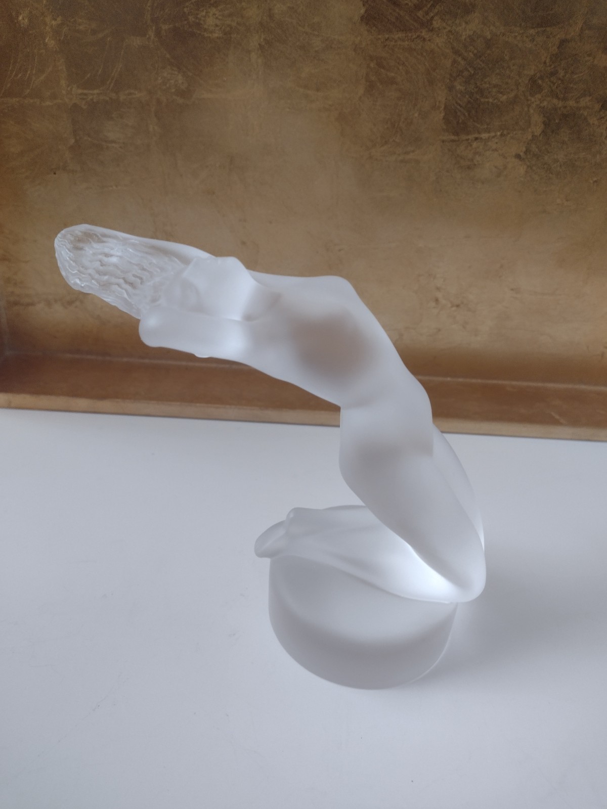 Lalique Crystal Chrysis Nude Figurine Signed France Art Deco Frosted Glass 6\