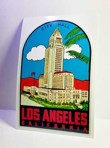 Los Angeles California Vintage Style Travel Decal / Vinyl Sticker, Luggage Label Los Angeles California Vintage Style Travel Decal / Vinyl Sticker, Luggage Label