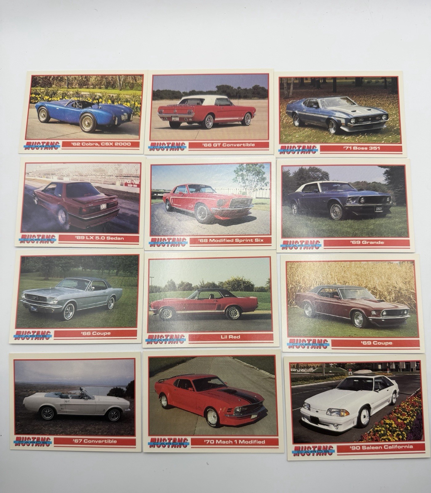 Shelby & Mustang Series 1 Collector Card Set - 39 With 2 Checklist Cards