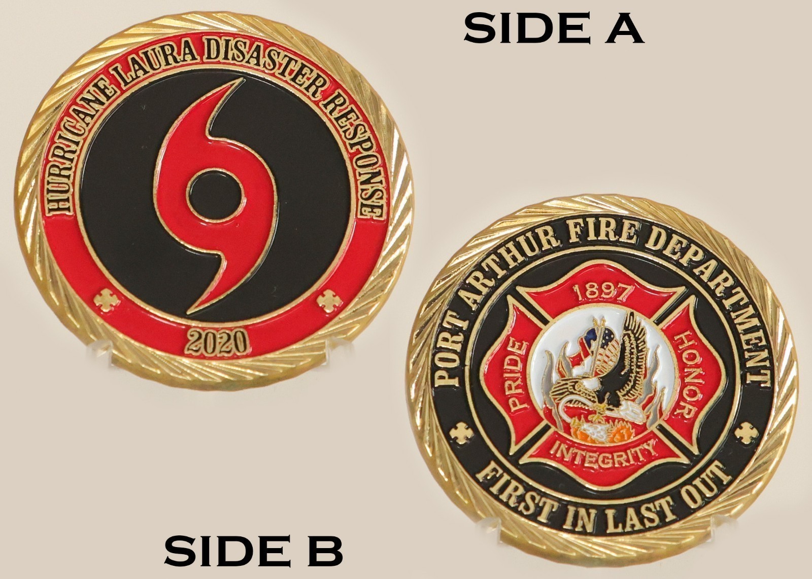 Port Arthur Fire Hurricane Laura 2020 Response Challenge Coin  3#C