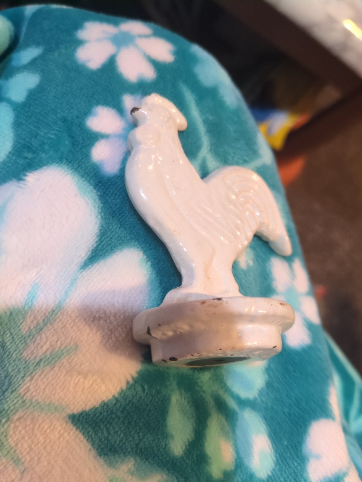 Cast Iron Threaded Small Rooster Figurine - Beautiful Detail