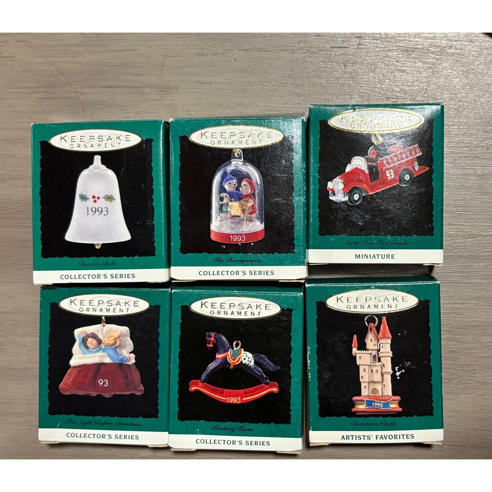 Lot of 6 Hallmark Keepsake Miniature Ornaments 1993 Vintage Christmas Lot of 6 Hallmark Keepsake Miniature Ornaments 1993 Vintage Christmas