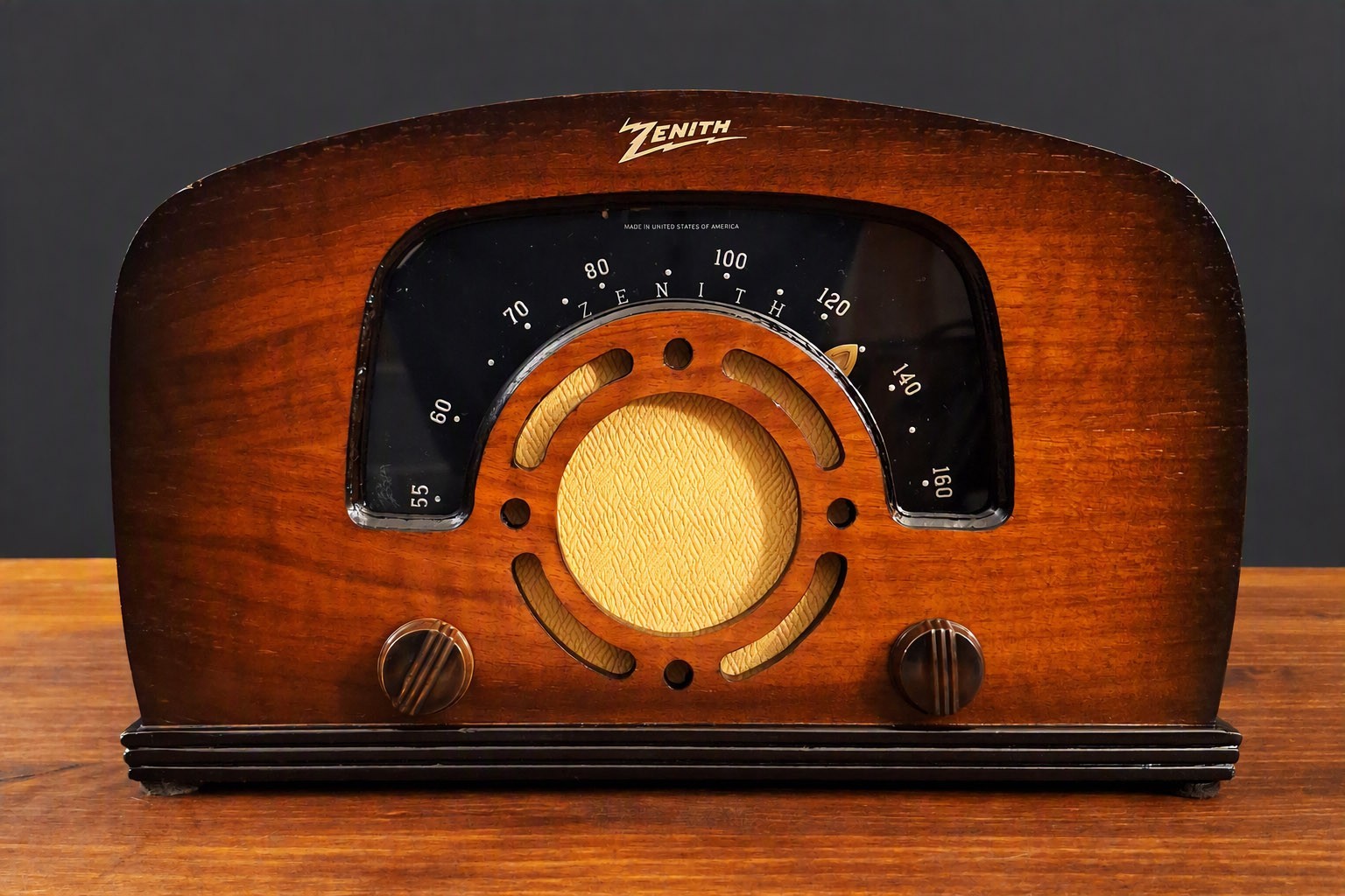 Old Antique Wood Zenith Boomerang Vintage Tube Radio - Restored & Working