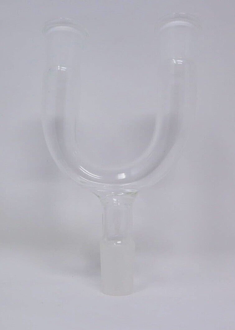18mm Double Bowl Clear Glass Adapter Piece