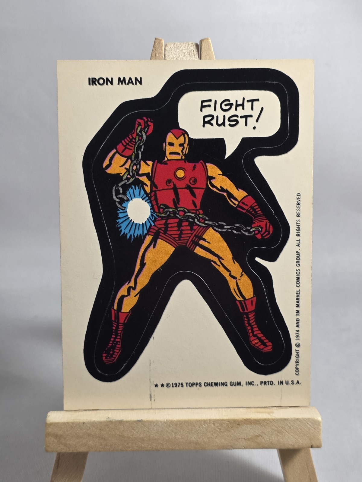 Vintage 1975 Topps Marvel Comic Book Heroes Stickers Iron Man **2 Asterisks 