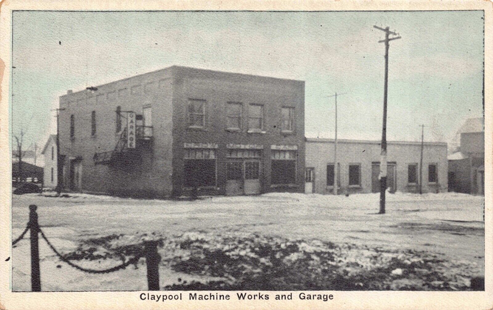 Postcard Claypool Machine Works and Garage in Auburn, Indiana~125245