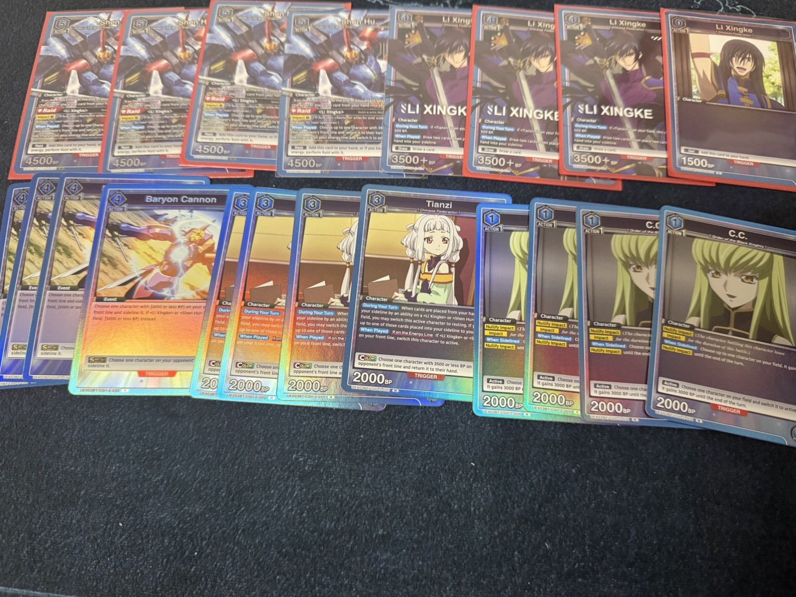 Code Geass Xing Ke Shen Hu Blue Union Arena Deck Rolo CC Zero Collection Lot