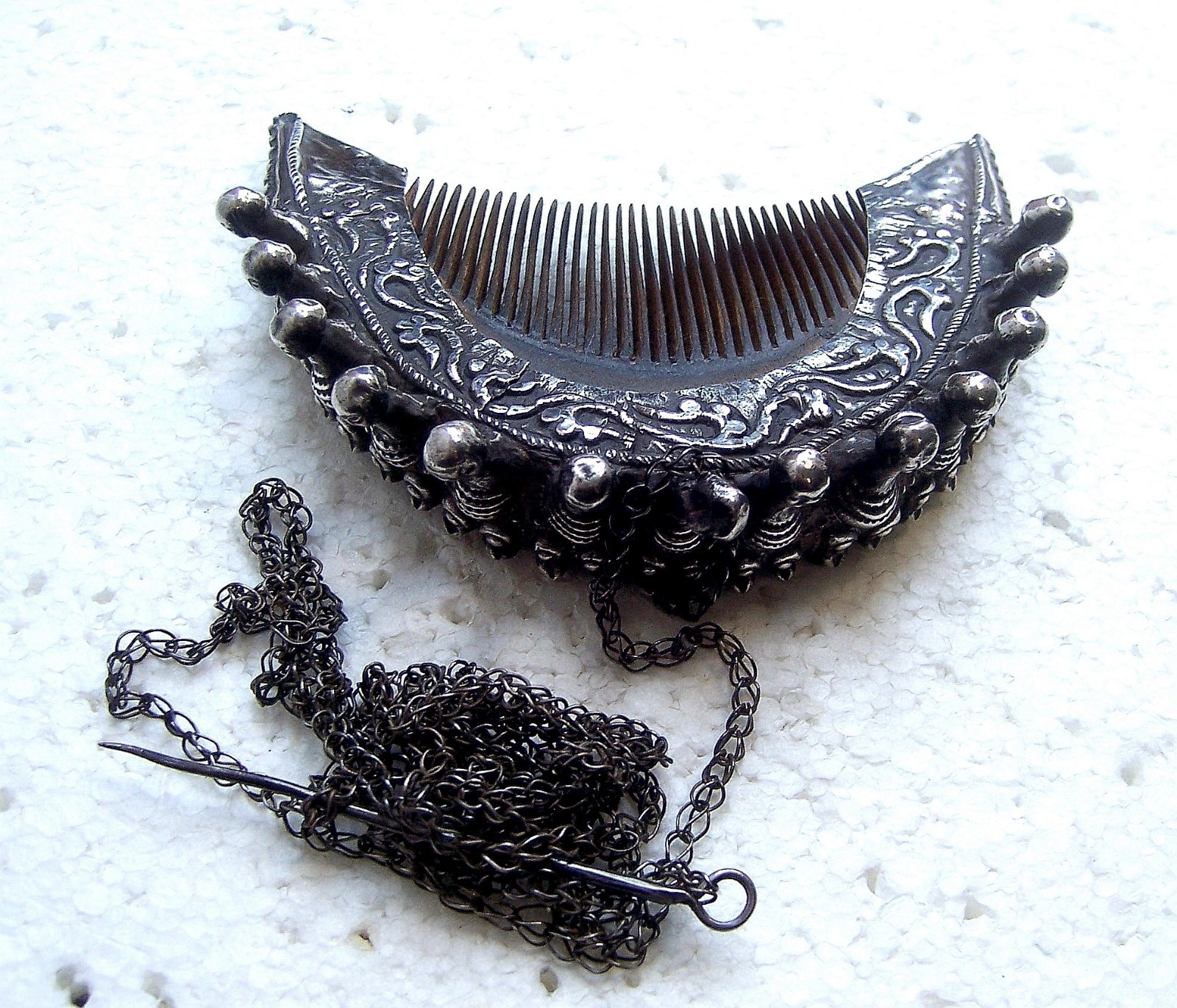Hair comb Miao unmarked silver traditional designs China (AAD)   NO US IMPORT TA