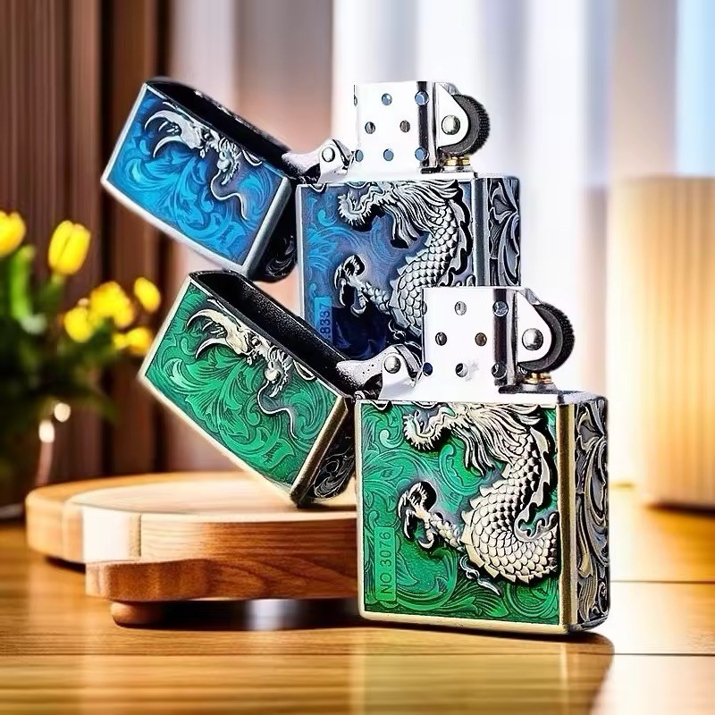 Green/Blue Dragon Zorro Lighter