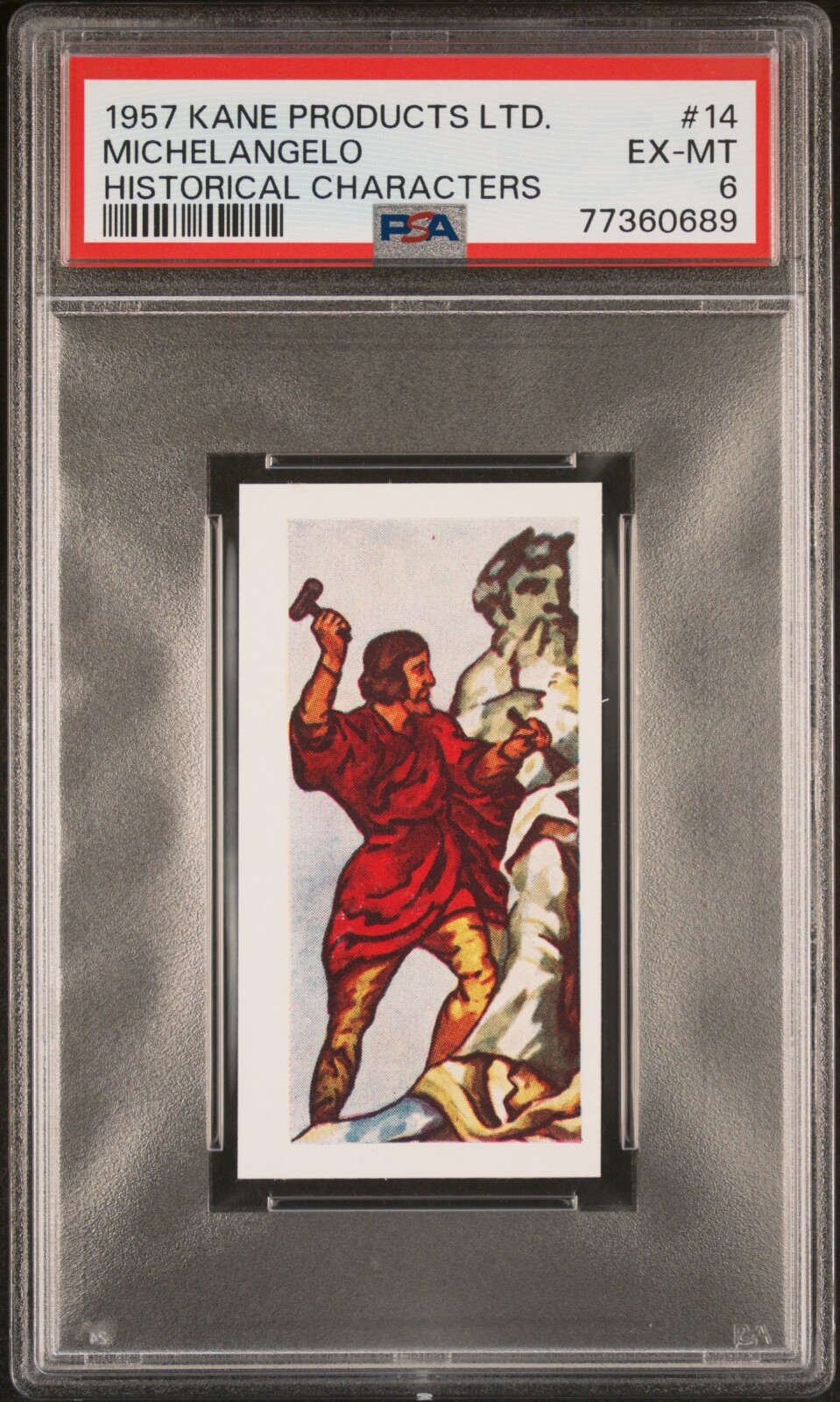 1957 Kane Historical Characters Michelangelo PSA 6 EX-MINT Pop 2 ... 2 higher 1957 Kane Historical Characters Michelangelo PSA 6 EX-MINT Pop 2 ... 2 higher