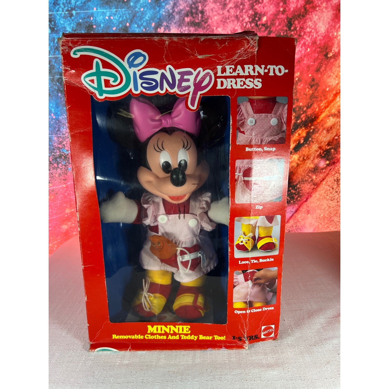 Vintage Mattel Disney Learn-To-Dress Minnie Mouse Doll 1980s Original Box 7746 Vintage Mattel Disney Learn-To-Dress Minnie Mouse Doll 1980s Original Box 7746