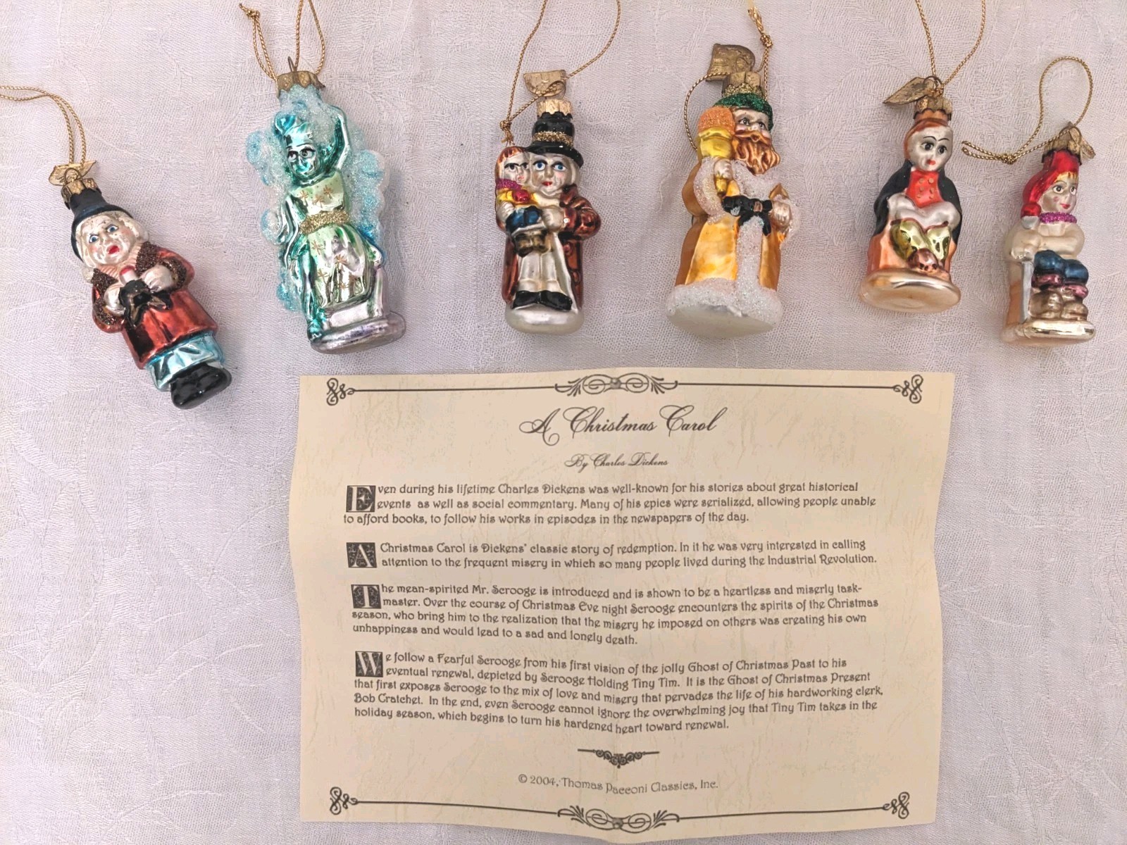 Thomas Pacconi Classics A Christmas Carol 2004 Set of 6 Glass Ornaments Thomas Pacconi Classics A Christmas Carol 2004 Set of 6 Glass Ornaments