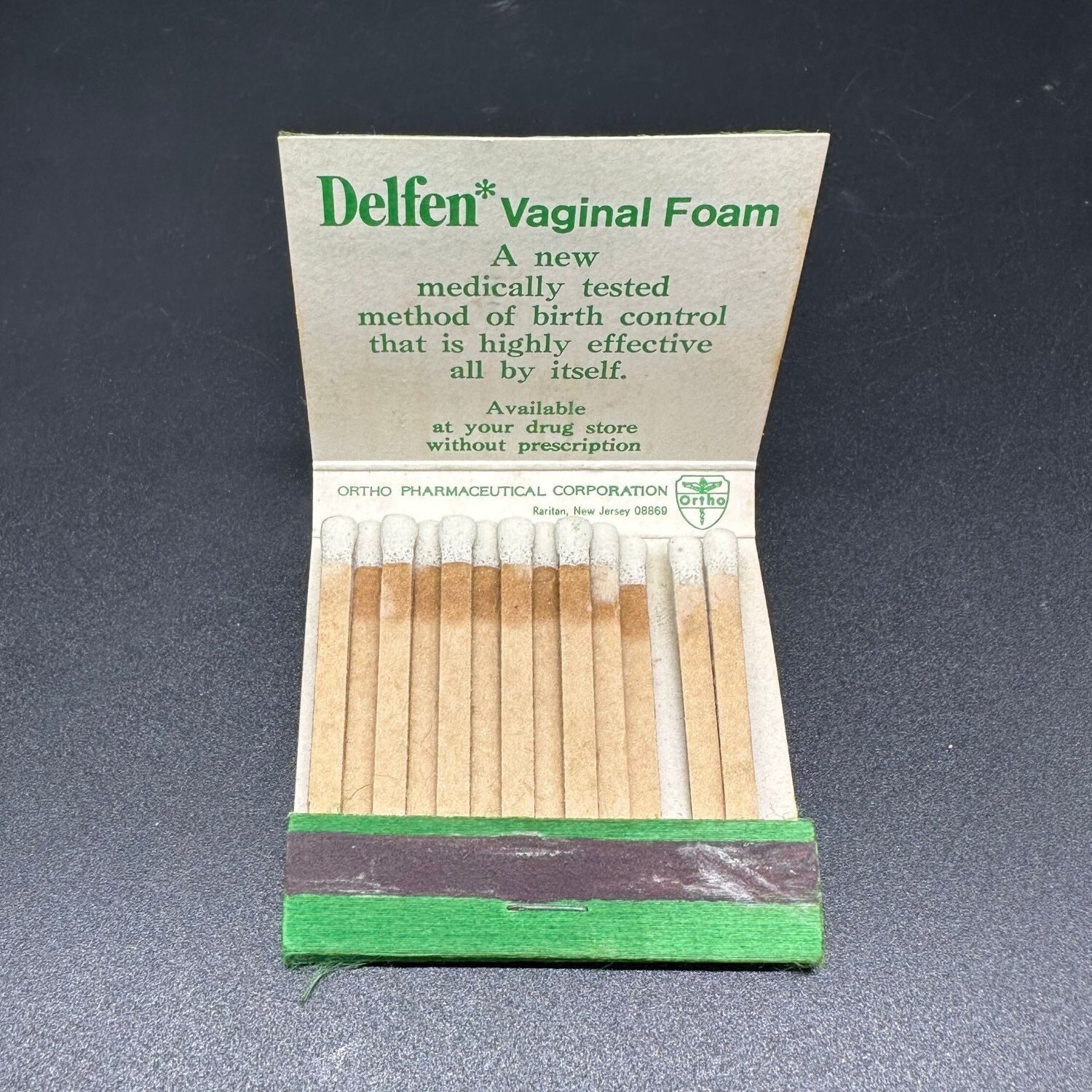 Vintage Matchbook Delfen Advertisement Pharmaceutical Birth Control 70s Promo Vintage Matchbook Delfen Advertisement Pharmaceutical Birth Control 70s Promo
