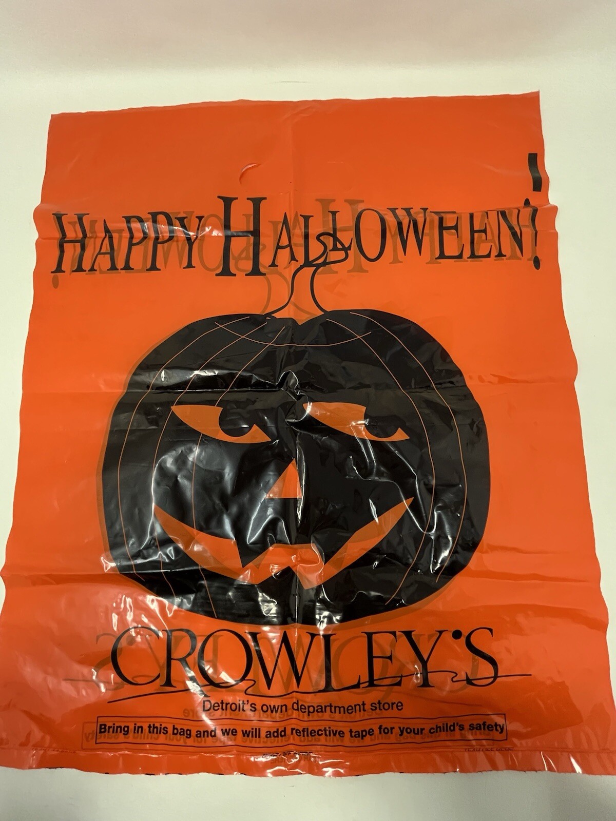 Vintage Crowley\'s Department Store Detroit HALLOWEEN Trick or Treat Plastic Bag Vintage Crowley\'s Department Store Detroit HALLOWEEN Trick or Treat Plastic Bag