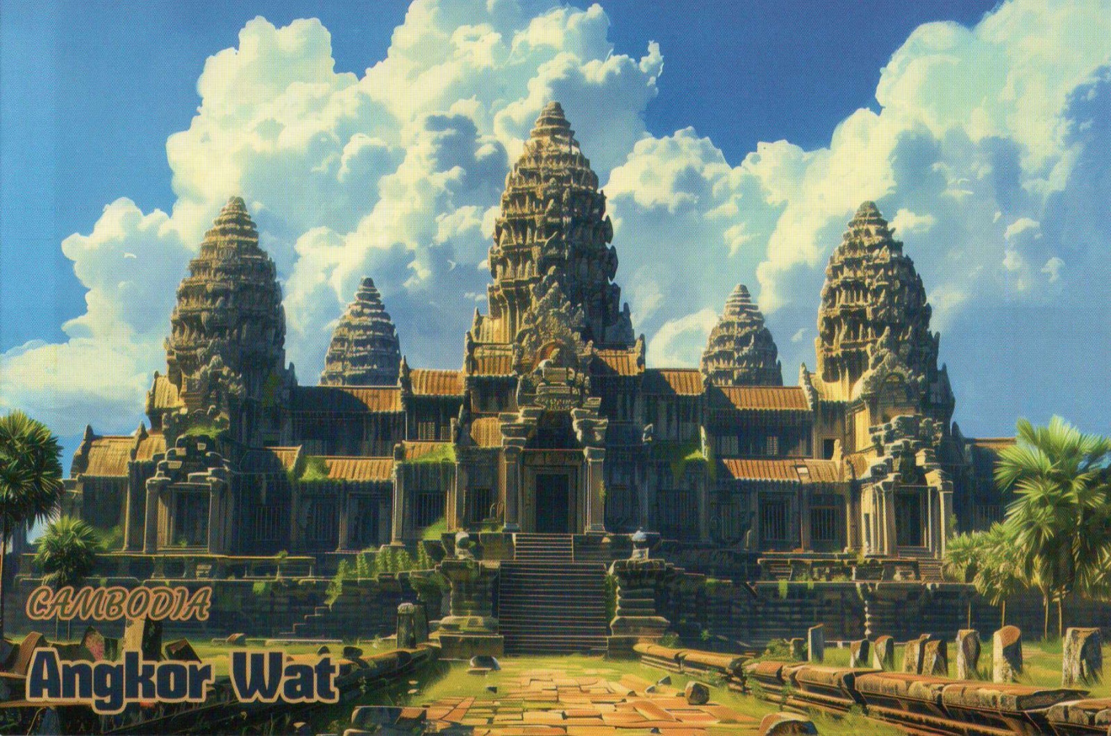 Angkor Wat Siem Reap Cambodia, Hindu Buddhist Temple, Vishnu --- Modern Postcard