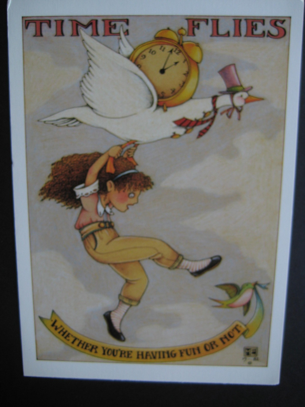 UNUSED 1982 vintage greeting card Mary Engelbreit BIRTHDAY Time Flies... UNUSED 1982 vintage greeting card Mary Engelbreit BIRTHDAY Time Flies...