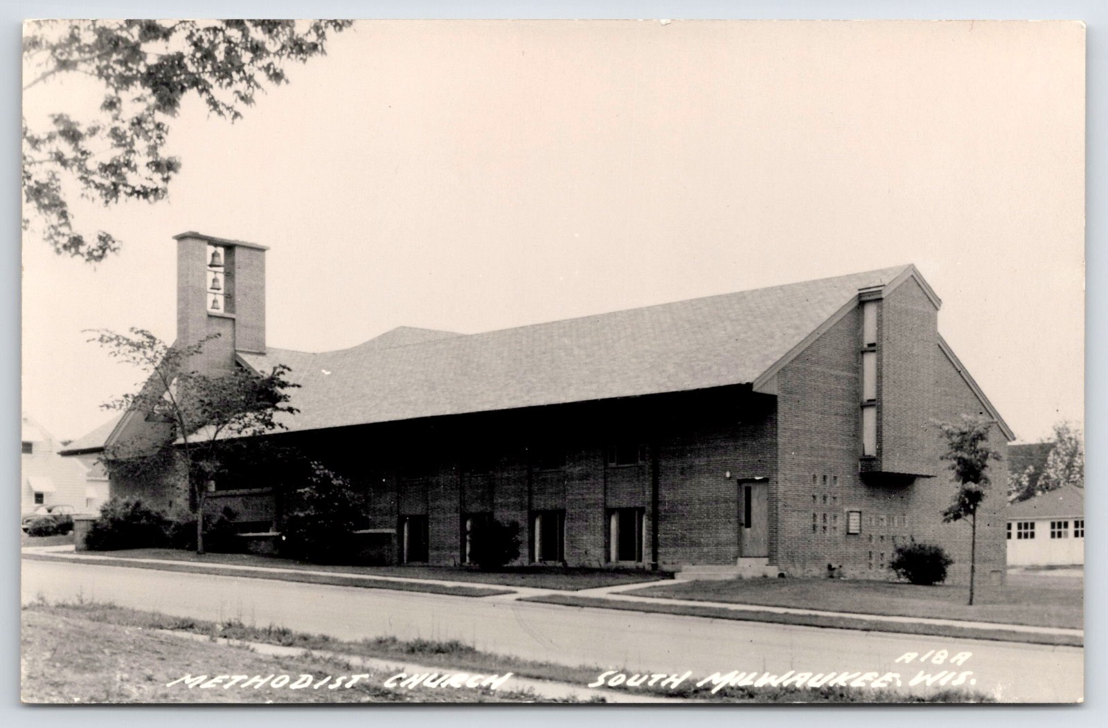 RPPC South Milwaukee Wisconsin Methodist Church Real Photo Postcard