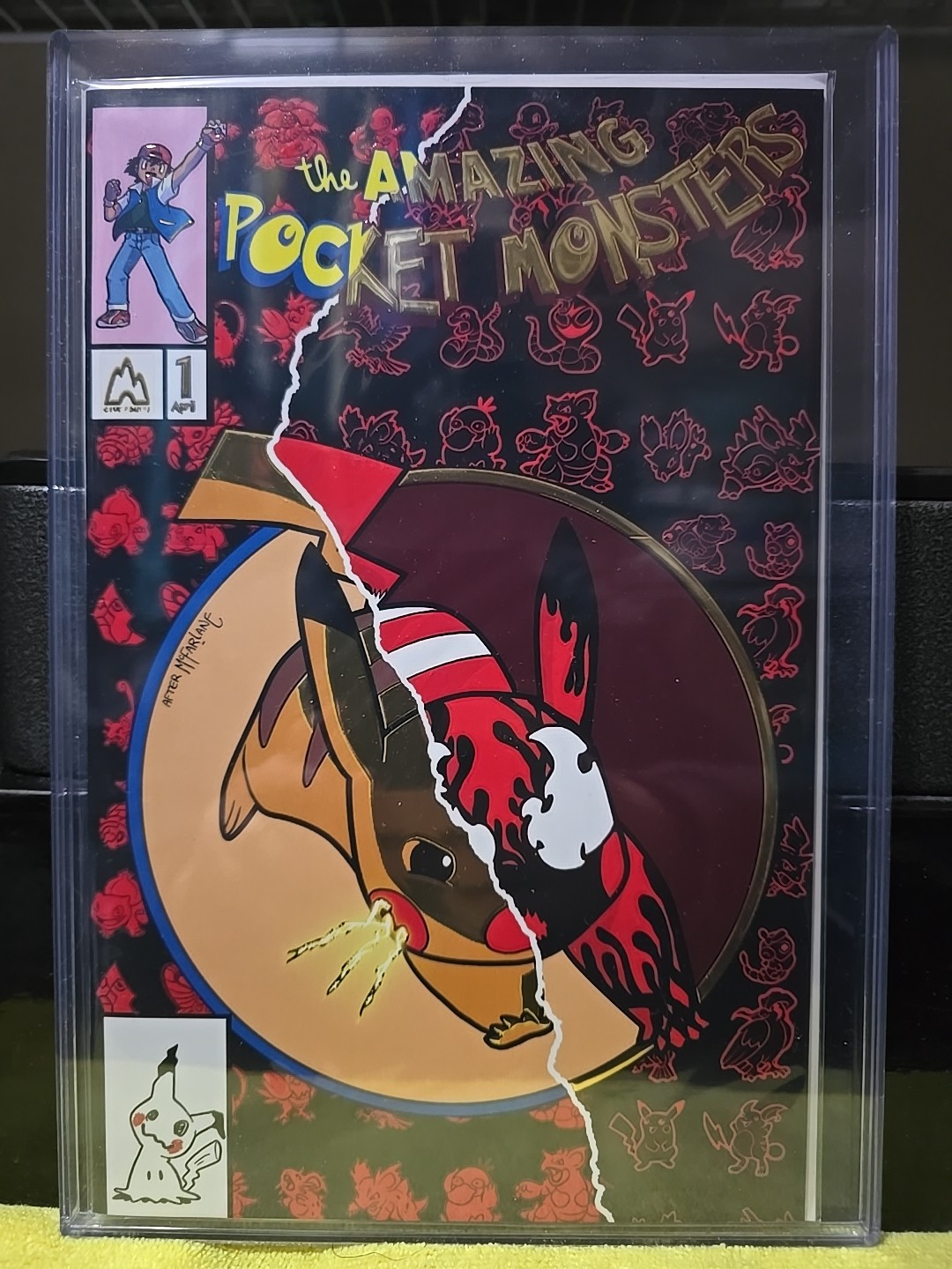 AMAZING POCKET MONSTERS Split PIKACHU/Carnage POKEMON Half Foil M WAITE #49/50