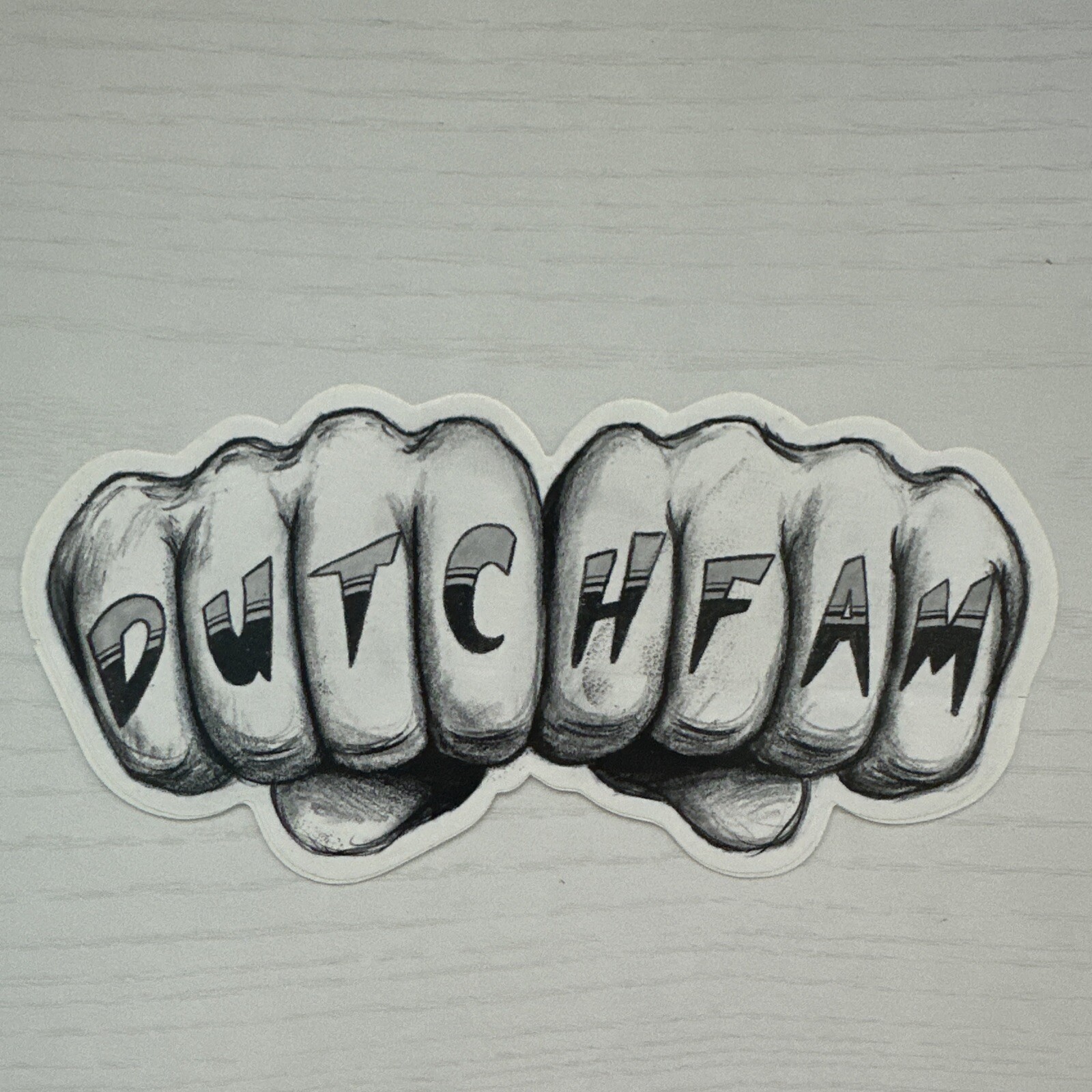 DUTCH Bros STICKER Fam KNUCKLES Tattoo RARE Old DESIGN 2015 HTF NEW