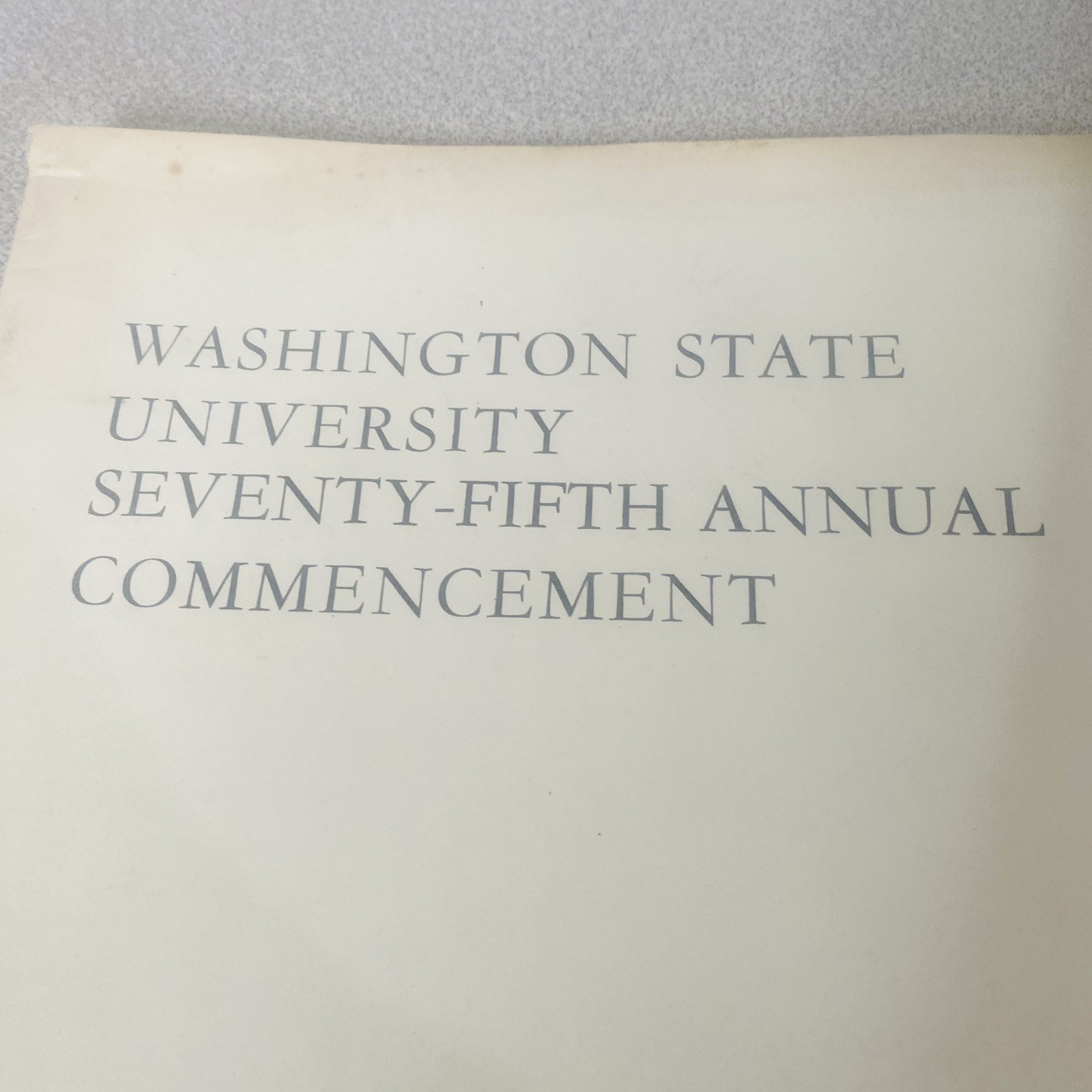 Vintage University of WASHINGTON 75th Annual Commencement BOOKLET 1971 WSU Vtg