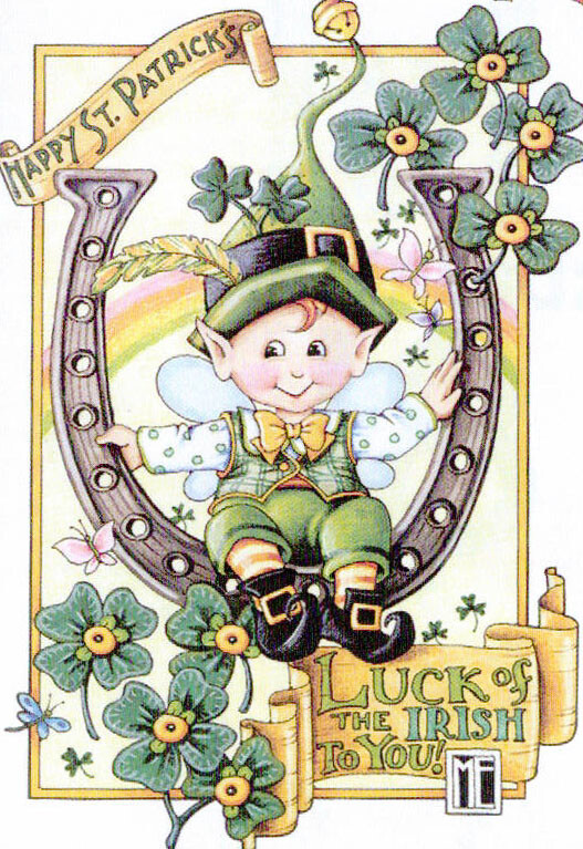 HAPPY ST PATRICK'S DAY LUCK OF IRISH-Handcrafted Magnet-w/Mary Engelbreit art