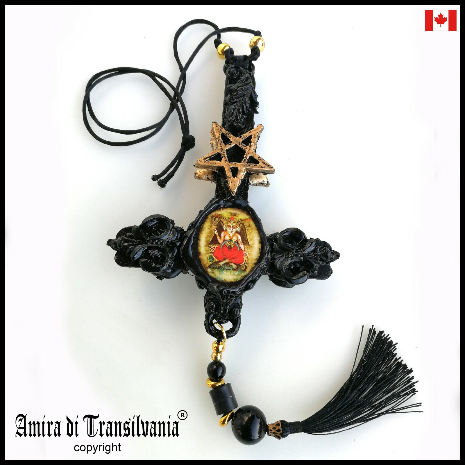 antichrist gothic cross necklace pendant amulet goth jewelry devil lucifer satan