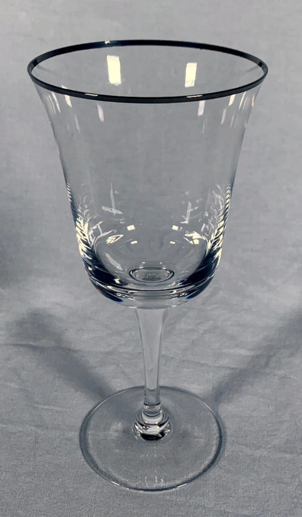 Noritake Crystal Spectrum Water Goblet Platinum Rim 8 Oz 7-1/2 In