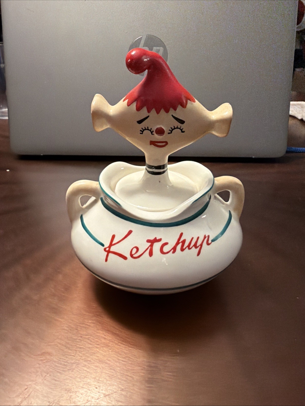 Vintage Davar 1959 Pixieware Ketchup Condiment Jar