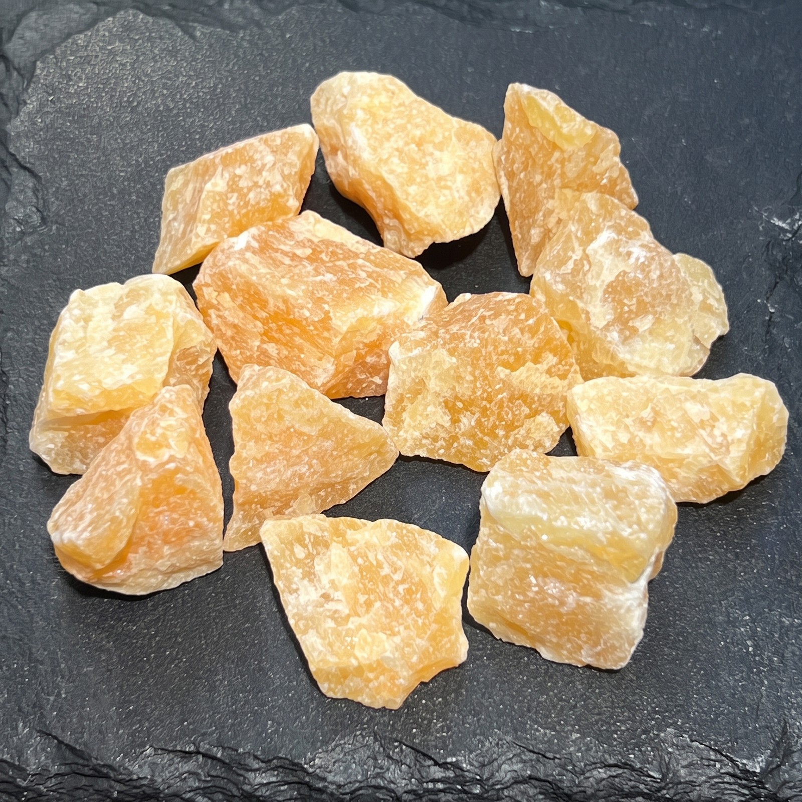 Orange Calcite Crystal Rough Raw Stones (By The Piece or Pound) Gemstone Decor Orange Calcite Crystal Rough Raw Stones (By The Piece or Pound) Gemstone Decor