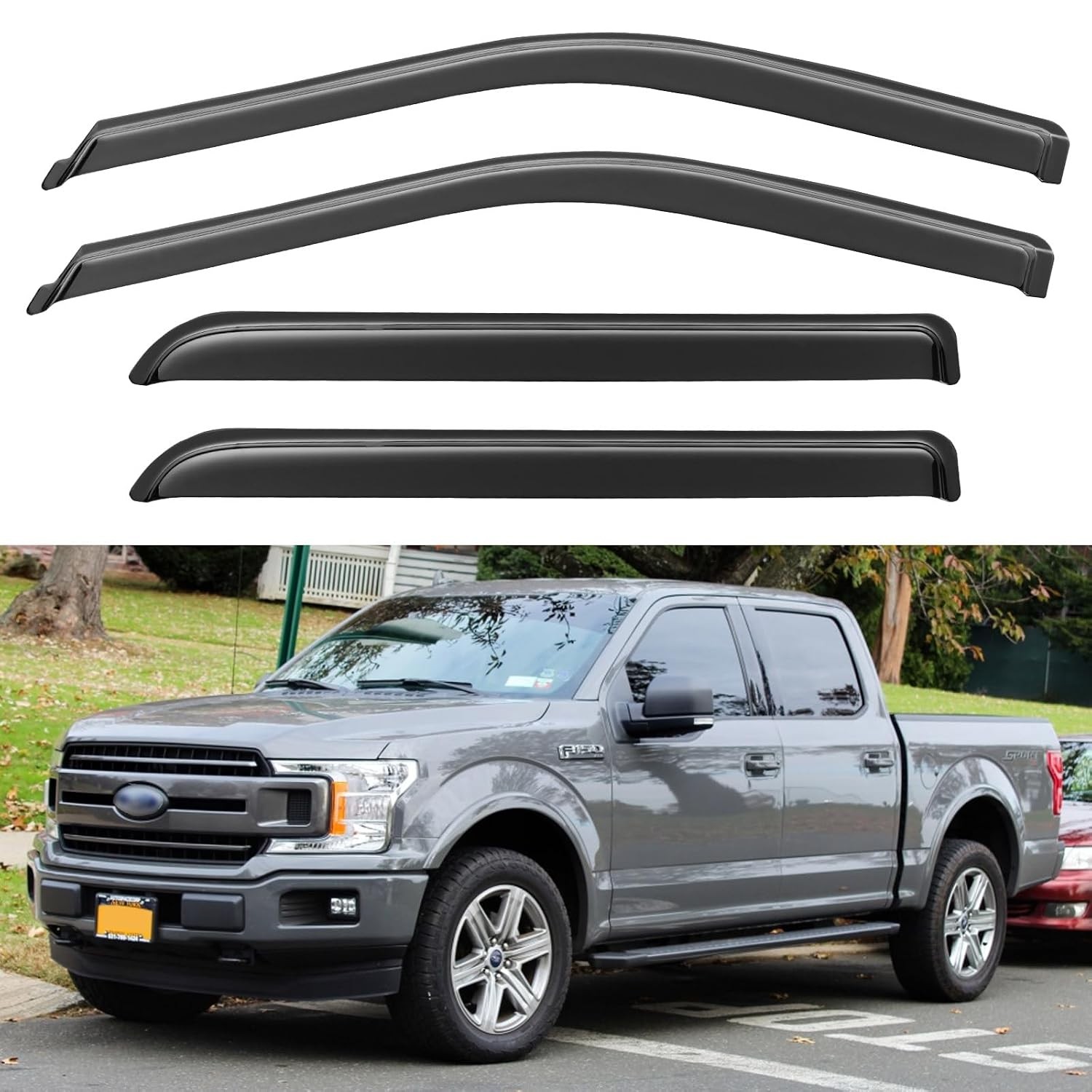 Ford F150 SuperCrew Rain Guards Window Visors for Crew Cab 2015-2026