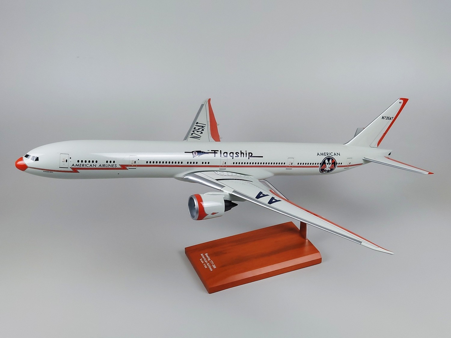 Boeing 777-300 American Airlines 100th Anniversary livery airplane model 1/100