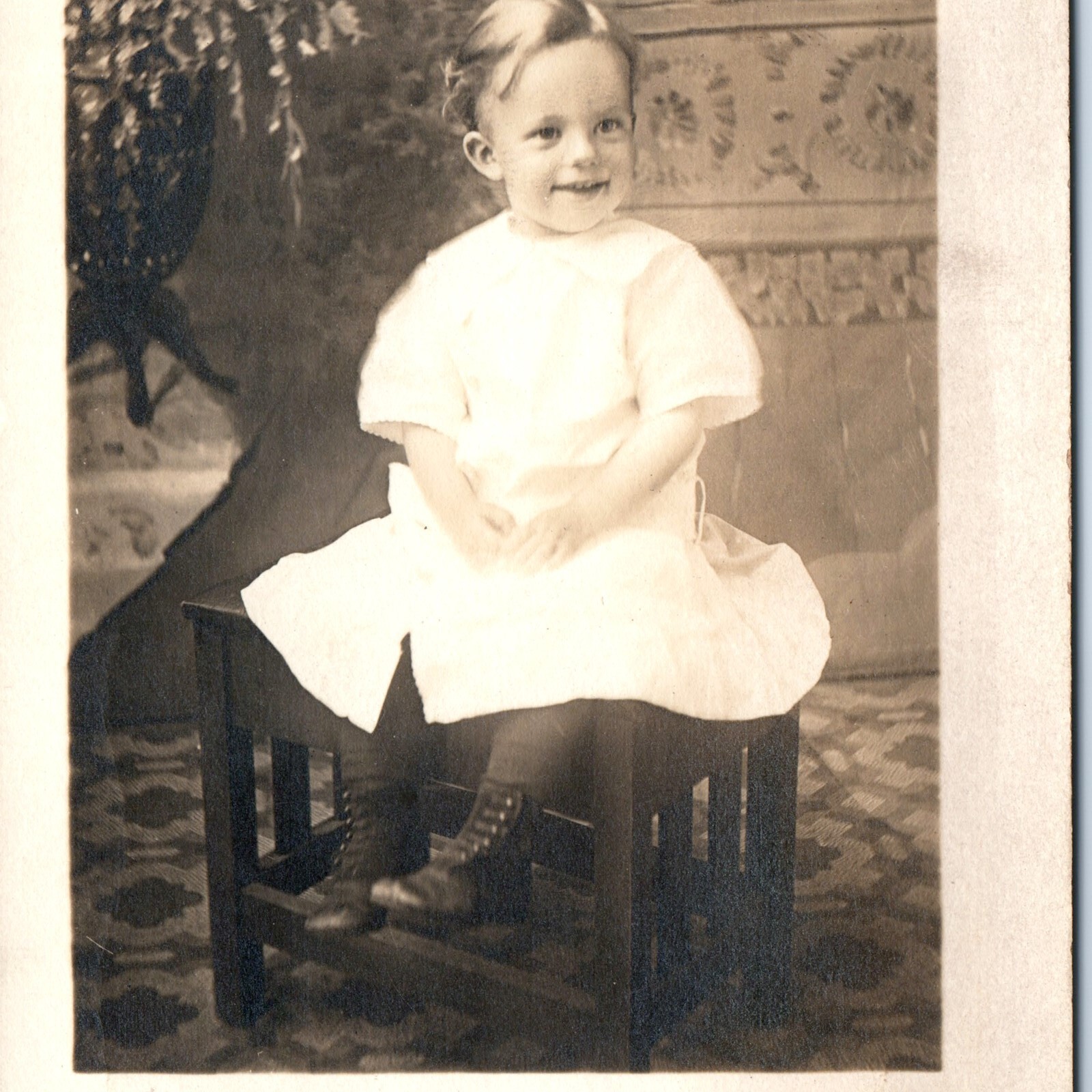 c1910s Lincoln NE to Jireh WY RPPC Postcard Toddler Dress Grandma Sick Message