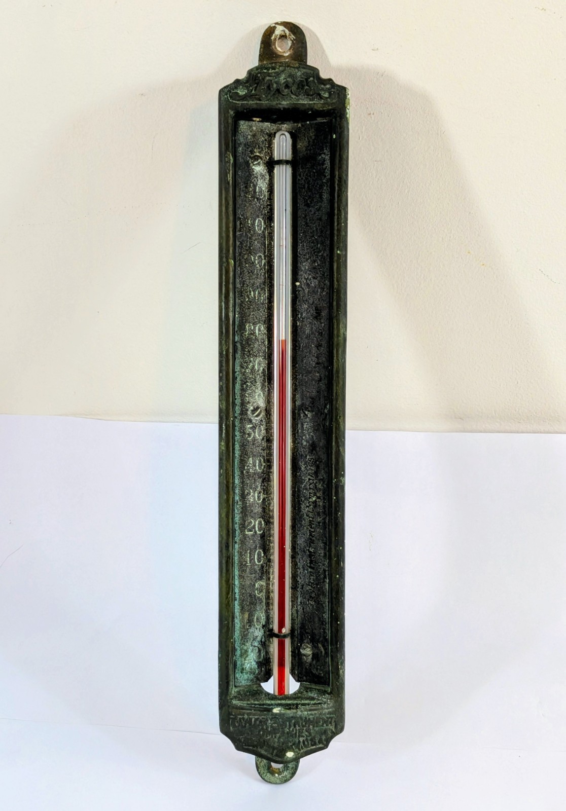 Tycos / Taylor Instrument Companies Bronze Industrial Thermometer 11” – Antique