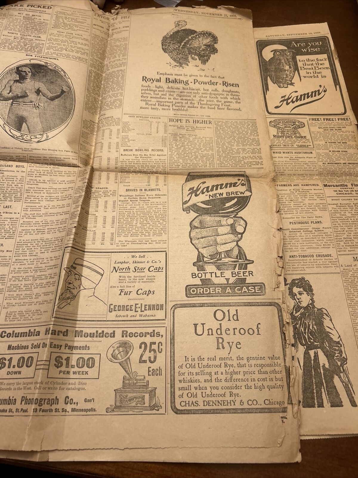 Vintage 1903 Newspaper Ad HAMM\'S BEER St Paul Minnesota MN Newspapers
