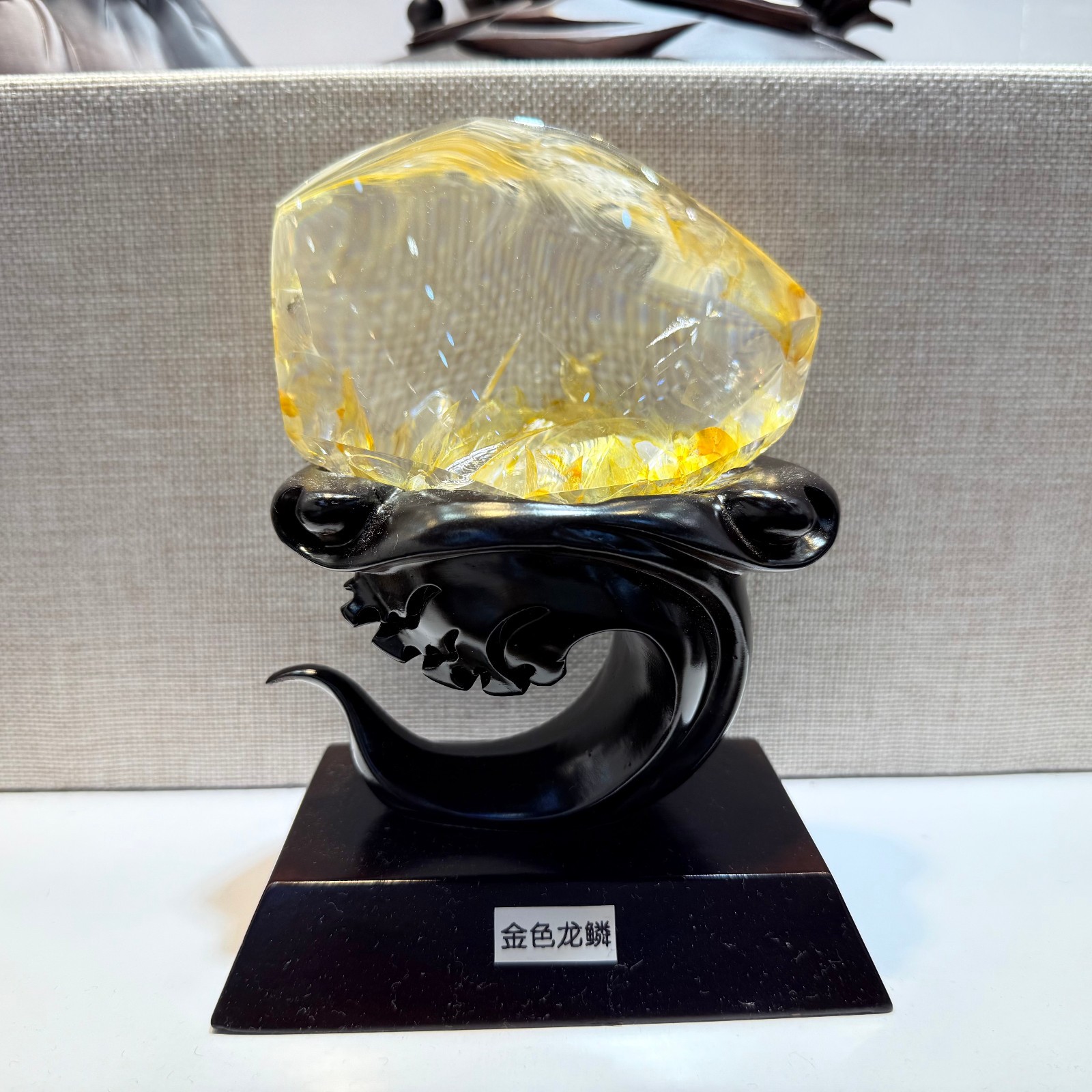 1043g TOP Natural Yellow gum flower quartz crystal mineral specimen+stand