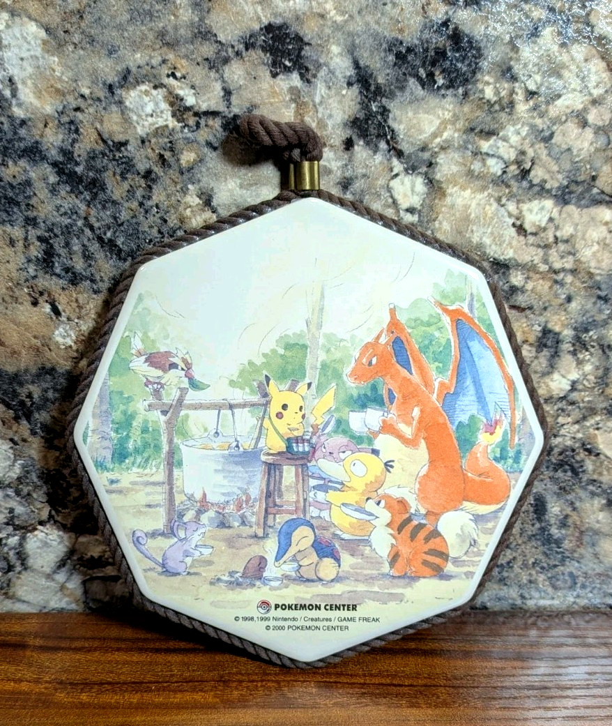 HTF 2000 Pokemon Center New York Cooking Club Trivet Pikachu / Charizard Art
