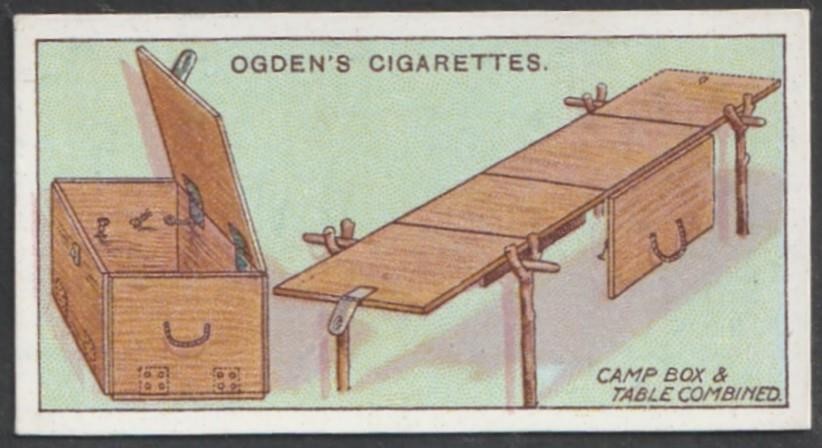 Ogden's, Boy Scouts, 1912, 2nd Series, Blue Backs, No 099, Camp Box and Table...