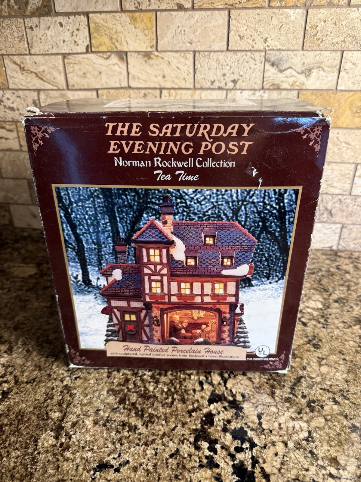 Saturday Evening Post Norman Rockwell Collection Village Tea Time In Box
