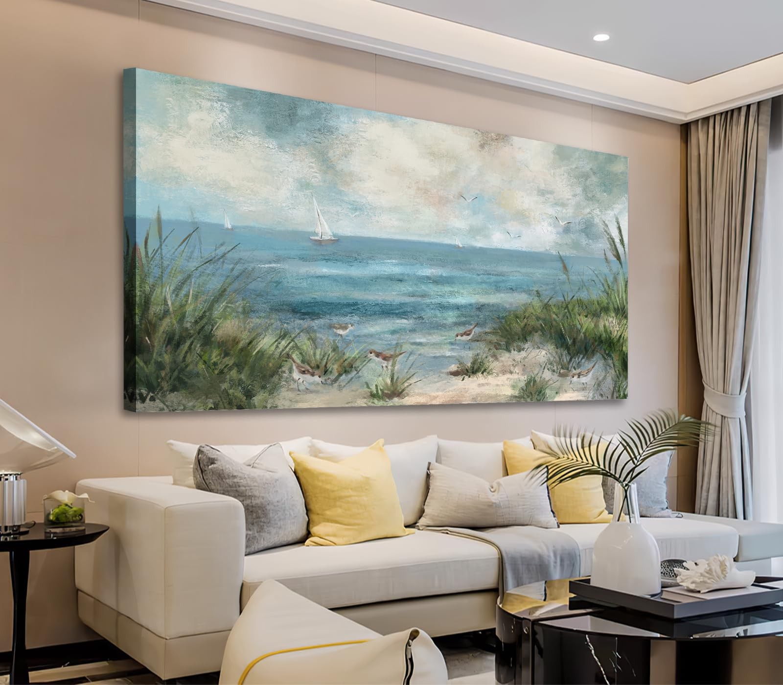 arteWOODS Vintage Seascape Canvas Prints Wall Decor Ocean Sailboat Canvas