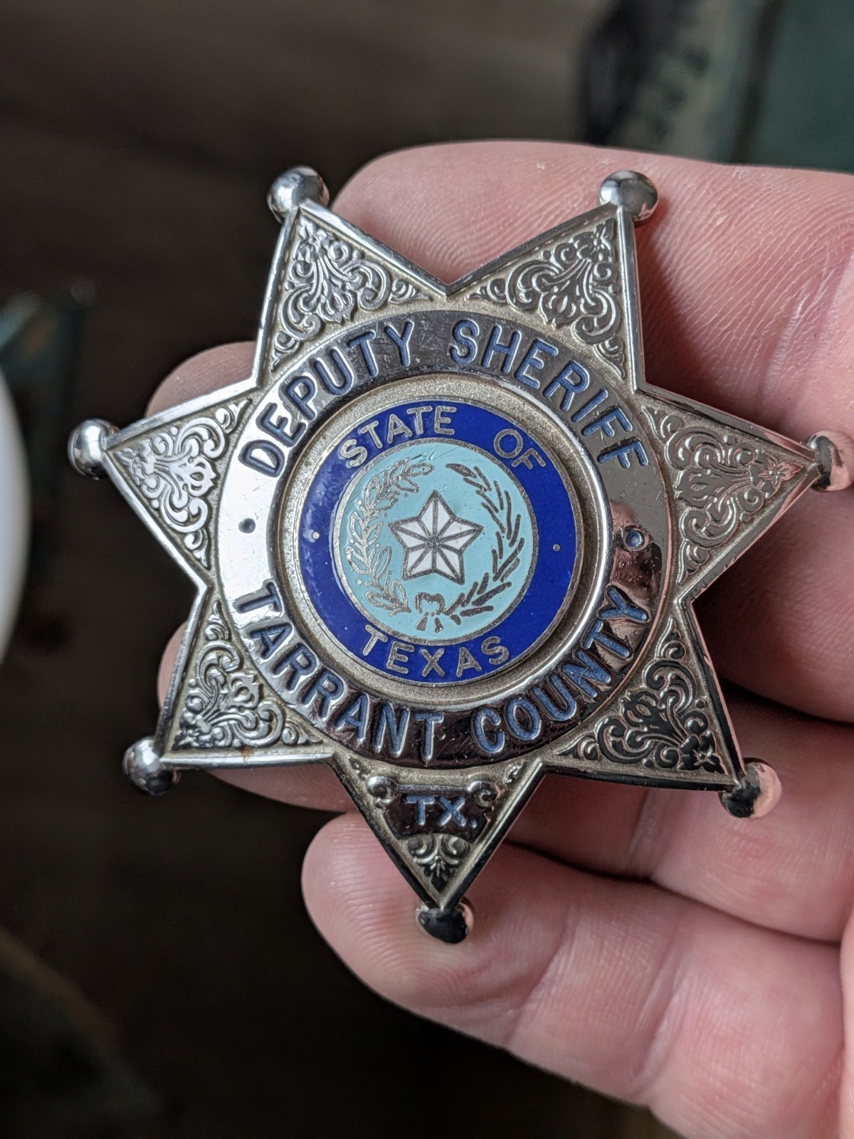 Hallmarked Tarrant County Fort Worth Texas Obsolete Deputy Sheriff Badge