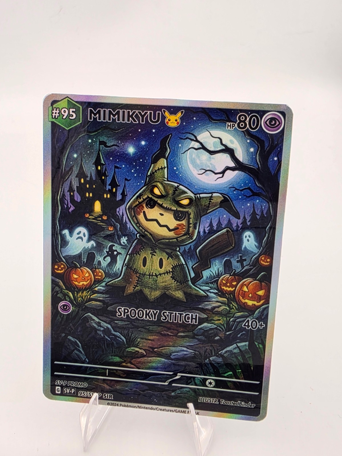 CUSTOM FAN ART Mimikyu Spooky Holo Card