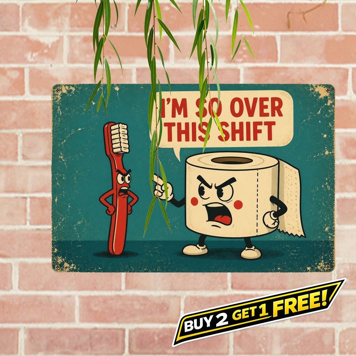 Funny I Hate My Job Vintage Metal Wall Sign Office Humor Decor