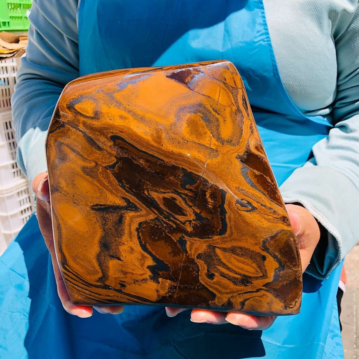 9.48 LB Natural Tiger Eye Free Form Stone Reiki Healing crystal Mineral Specimen
