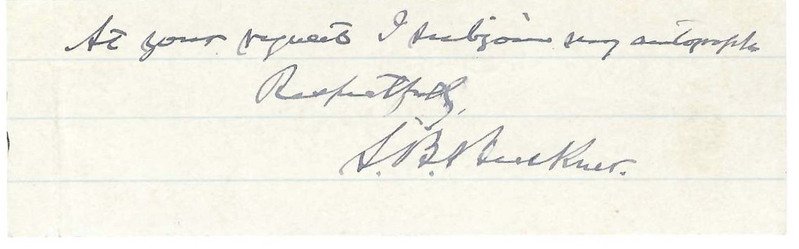 Confederate General Simon Buckner, First To Surrender To Grant, Sends Autograph
