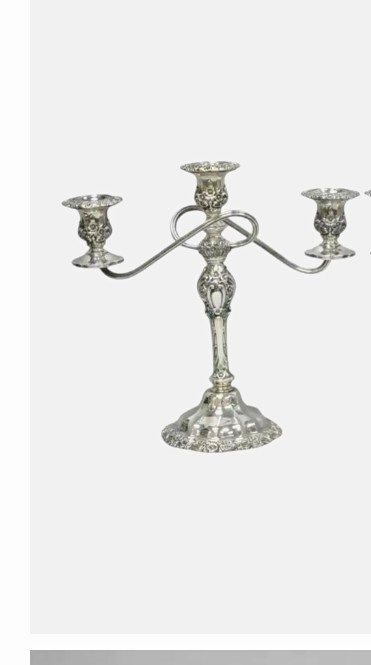 Vintage International Silver Co Countess Silver Plated 3 Arm Candelabra -